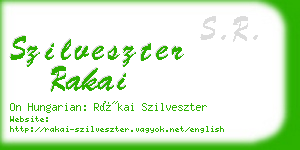 szilveszter rakai business card